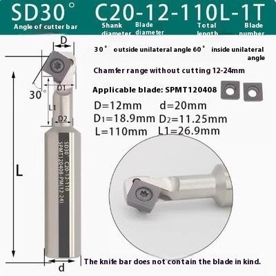 6037 45 degree inside and outside positive and negative chamfering cutter CNC rounding chamfering cutter SD SPK upper and lower bore reverse pull chamfering cutter bar Shandong Denso Pricision Tools Co.,Ltd.